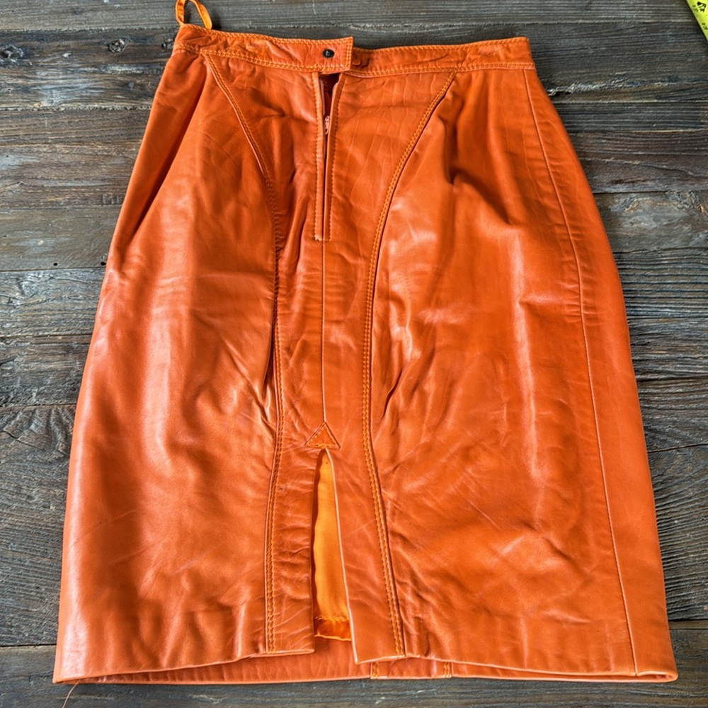 Vintage Sema burnt orange leather suit size 40 - Picture 16 of 16